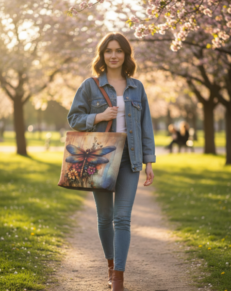 Velká nákupní taška pře rameno - Monstera (2)