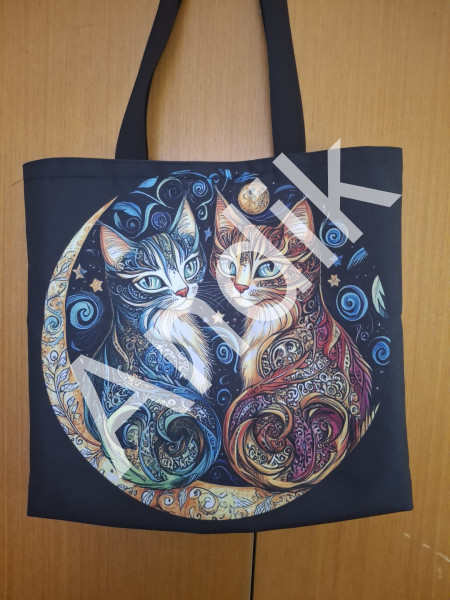 Velká nákupní taška pře rameno - kočky (1)
