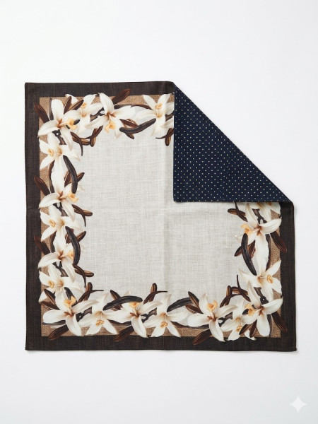 Čtvercový ubrus s květinovým motivem – kočárkovina, 60x60 cm (1)