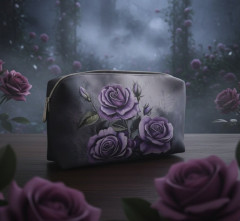 Velká kosmetická taška na zip - růže