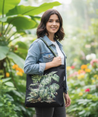 Velká nákupní taška pře rameno - Monstera