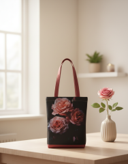 Látková dárková taška - červené růže
