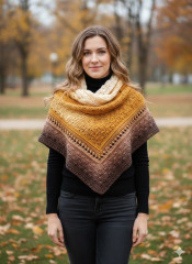 Velký háčkovaný šátek „Podzimní pohlazení“ – ruční práce (2)