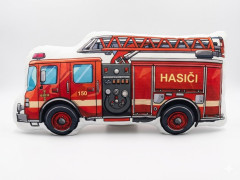 Obří 3D tvarovaný polštář „Hasičské auto“ – délka 71 cm