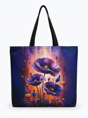 Velká nepromokavá nákupní taška „Galaktický Mák“ – 46x41 cm