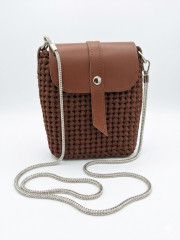 Háčkovaná kabelka MINI LUX s pravou kůží – crossbody