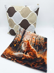 Luxusní velurový povlak na polštář Podzimní liška – 40x40 cm (2)